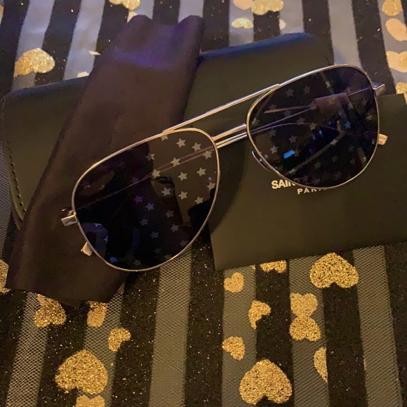 New SAINT LAURENT  YSL Metallic Star Aviators limited edition - Picture 8 of 10